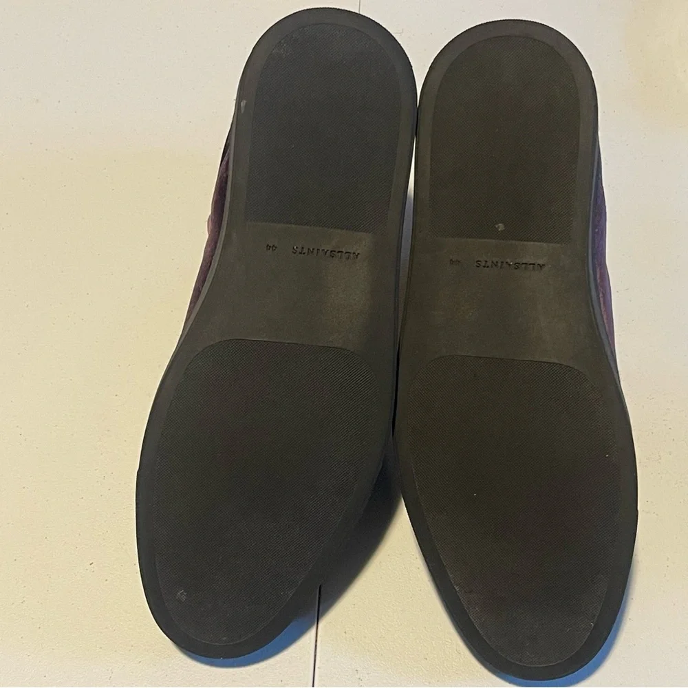 All Saints velvet chelsea boots mens size 44 US 11 pre-owned condition with flaw